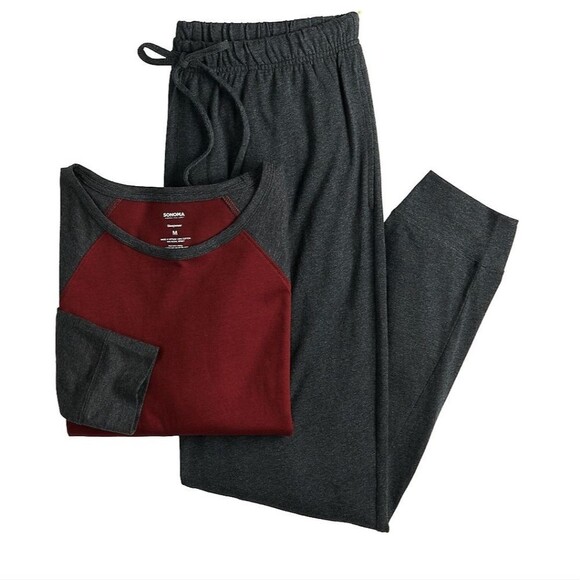 Men's Sonoma Goods For Life Supersoft Standard-Fit Raglan Tee & Jogger Pants - Picture 2 of 5